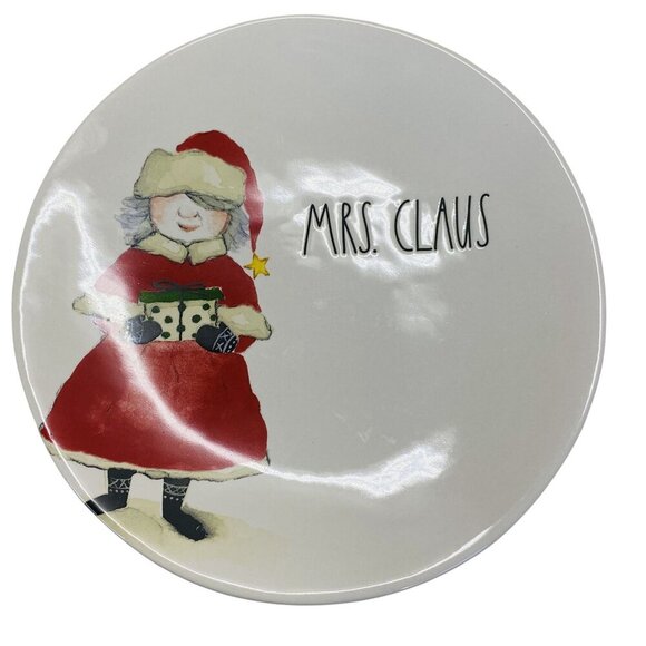 Rae Dunn Mrs. Claus Ceramic Plate 10" Christmas Decor - Picture 2 of 4